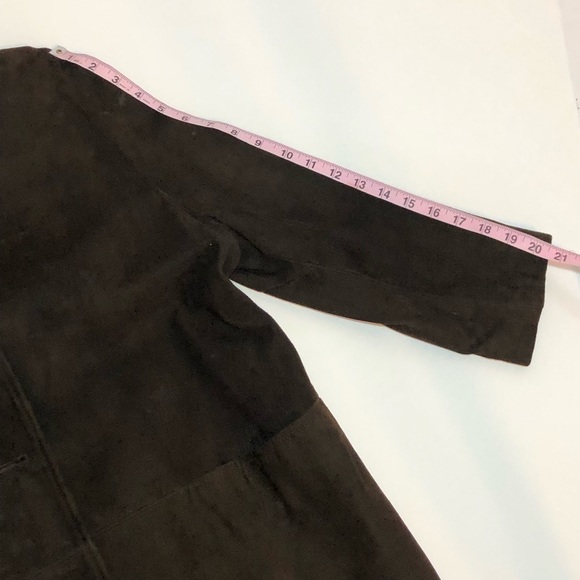 Vintage/antique brown suede midi coat size 12 - Picture 6 of 12